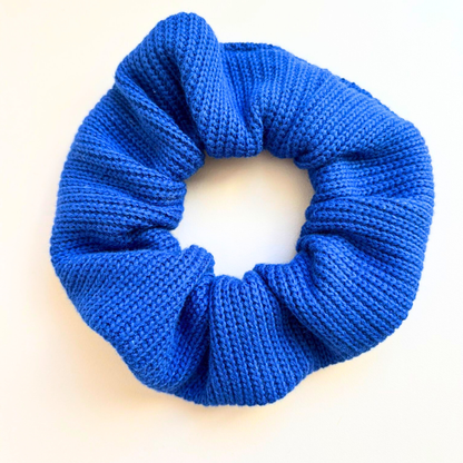 Scrunchie "Baumwollstrick Royalblau"