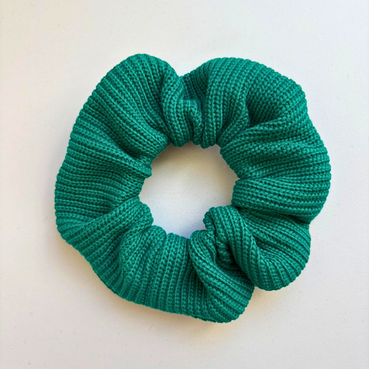 Scrunchie "Baumwollstrick Grün"