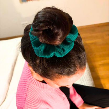 Scrunchie "Baumwollstrick Grün"