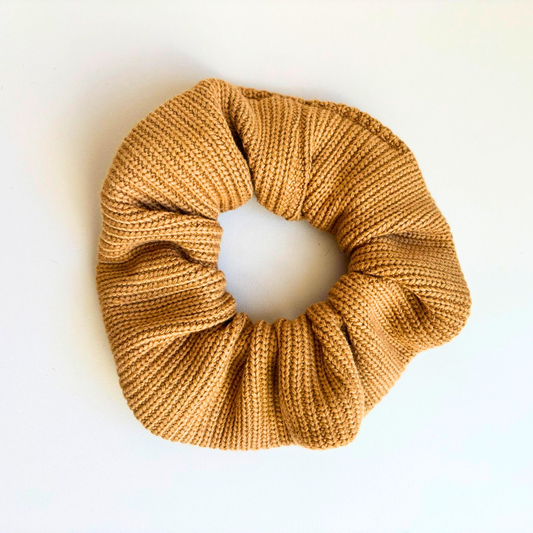 Scrunchie "Baumwollstrick Hellbraun"