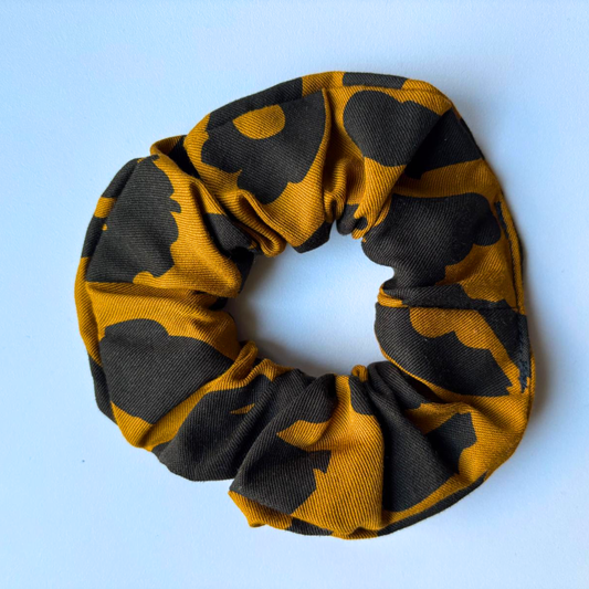 Scrunchie "Schwarz/Ocker Leo groß"