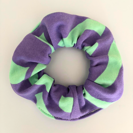 Scrunchie "geometrische Formen lila/grün"
