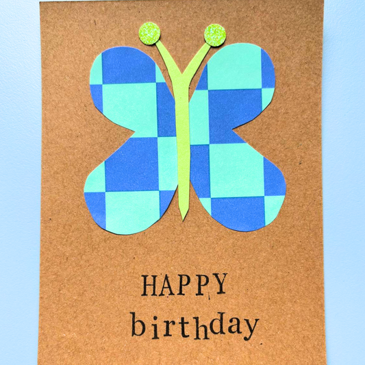 Postkarte "Schmetterling/Happy Birthday"